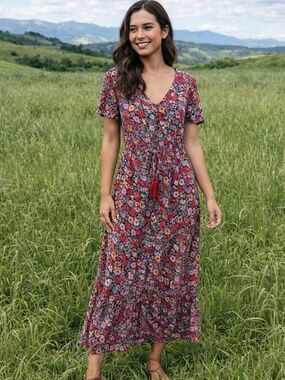 🌿 Knox Rose Boho Floral Maxi Dress – Romantic Cottagecore Style 🌿